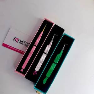 Pince à cils GETUP BROSONS en acier inoxydable à pointe lisse, emballage individuel de précision, logo personnalisé avec découpe sur mesure - Product Image 2