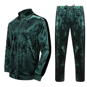 Nouveaux ensembles de survêtements unisexes en velours pour hommes, de marque, pour l'hiver, pour le sport et l'entraînement, avec logo personnalisé - Product Image 1