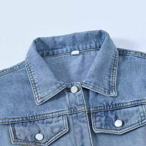 Chaqueta vaquera OEM para mujer, abrigo informal de otoño, chaqueta vaquera con botones, abrigo vaquero oversize para mujer, talla 5XL - Product Image 3