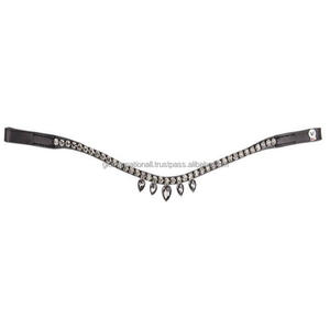 Cadena de cuero negro con cristales brillantes para mujer, pulsera de cuero con cristales brillantes plateados, de alta calidad, disponible en todos los tamaños, venta al por mayor - Product Image 3