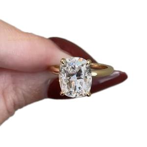 แหวนเพชรทรงลูกแพร์ดีไซน์ใหม่ รูปตัววีโค้ง แหวนซ้อนกันได้ แหวนมอสซาไนต์ครึ่งวงนิรันดร์ สำหรับงานหมั้นและวันครบรอบ - Product Image 1