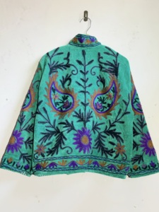 Vibrant Kashmiri Embroidered <b>Velvet</b> Suzani <b>Jacket</b> | Vintage Reversible Boho Coat | Embroidery <b>Jacket</b> - Product Image 3