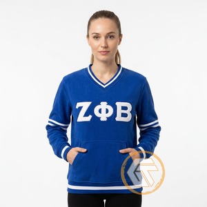 เสื้อสเวตเชิ้ตผ้าฝ้ายปักลายกันยับสำหรับสตรีชมรมเซต้าฟิเบต้า ดีไซน์ล่าสุด ผลิตตามสั่งขายส่ง - Product Image 4