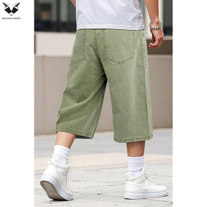 Pantalones Cortos de Mezclilla de Algodón Premium al por Mayor para Hombre, con Logotipo Personalizado, Transpirables, de Peso Pesado, de Cintura Media, Casuales de Verano, Sueltos y Ligeros - Product Image 3