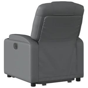 Silla reclinable de cuero sintético gris - Product Image 4