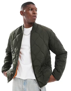 <b>Mens</b> Casual <b>Baseball</b> Collar Bomber <b>Jacket</b> Lightweight Zip Front Coat With Soft Lining Ribbed Trim And Comfortable Design - Product Image 4