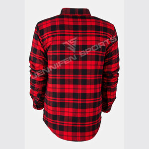 เสื้อเชิ้ตแฟลนเนลลายสก็อตแฟชั่นปักโลโก้ตามสั่ง ผ้าวูล 100% เสื้อเชิ้ตแขนยาวผู้ชาย มีกระเป๋าแบบฝาปิดสองชั้น เสื้อเชิ้ตแฟลนเนลลำลองผู้ชาย - Product Image 4