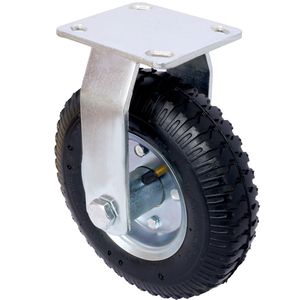 2 pezzi Pneumatici 8 pollici, cuscinetti a sfera del mozzo in acciaio nero, asse centrato con alesaggio da 5/8 pollici, piastra girevole per ruota rigida - Product Image 4