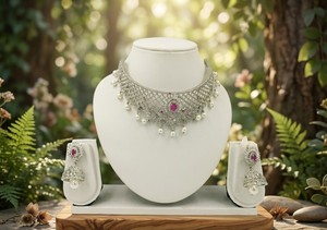 ชุดสร้อยคอและต่างหูทองเหลืองชุบทองคำแท้ Divyoro Classic สำหรับผู้หญิง เครื่องประดับงานแต่งงาน - Product Image 2
