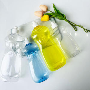 Custom Label Detergent Cleanser Dishwashing Liquid Screen Printing Pull Push Cap Custom Color PET Plastic <b>Squeeze</b> Flat <b>Bottles</b> - Product Image 5