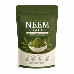 Polvo de Neem 100% Natural Recién Seleccionado, Polvo de Hoja de Neem de Grado Cosmético a Base de Plantas, Favorece la Fuerza y el Brillo del Cabello - Product Image 1