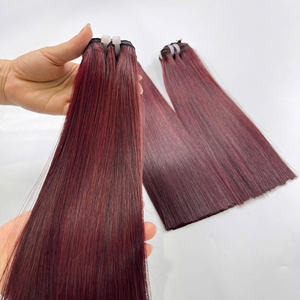 NUEVO PRODUCTO Extensiones de Cabello Humano Vietnamita Liso, Color Vino Tinto, Trama a Máquina, Cabello Humano de Alta Calidad - Product Image 4