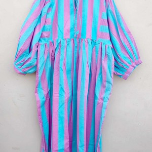 Vestido Maxi Casual de Verano para Mujer, Tejido, Ecológico, Lavable, Manga 3/4, Estampado Floral Bohemio Hecho a Mano - Product Image 4