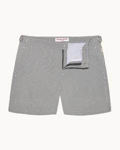 Shorts de bain ajustés en seersucker pour hommes, shorts de plage décontractés unis avec poches - Product Image 4