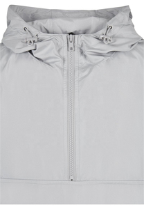 Chaqueta Cortavientos con Capucha para Hombre, Color Gris Claro, Media Cremallera, Informal, para Primavera, con Bolsillos y Exterior de Poliéster con Revestimiento de PU - Product Image 6