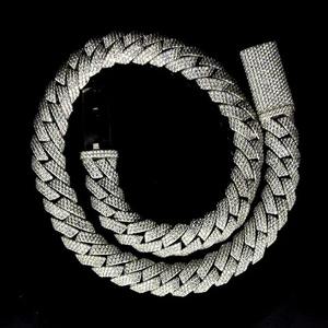 Collier chaîne maille cubaine Miami en argent sterling 925 avec diamants Moissanite VVS 20 mm à 4 rangs, testés au testeur de diamants, pour le dropshipping - Product Image 1