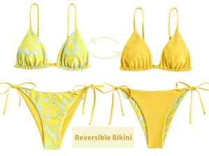 Bikini sexy personnalisé de haute qualité, nouvelle mode, dos nu, string, col halter, taille personnalisée, 2 pièces, vêtements de plage pour femmes - Product Image 4