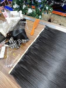ขายส่งยอดนิยม 2024 สีดําตรงเทปผมดิบเวียดนามมนุษย์ผมสําหรับการฝึกอบรมหัวสําหรับผู้หญิงสีดําหญิงรุ่น - Product Image 2