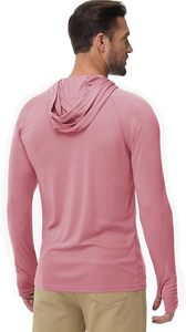 <b>Men's</b> <b>Pink</b> Hooded Long Sleeve Quick Dry Regular Fit Casual <b>Sweatshirt</b> - Product Image 2