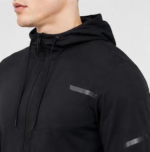 Chándal Unisex Negro con Capucha, Cierre de Cremallera, Corte Regular, Bolsillos Laterales, Transpirable, de Secado Rápido, Estilo Deportivo para Otoño - Product Image 4