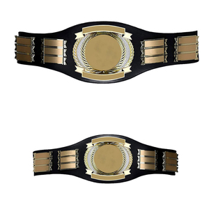 Cinturón de Campeonato de Lucha Libre Estilo Champion Negro y Dorado, de Latón y Cuero PU Ecológico, Personalizable, para Ganadores de Combates de Artes Marciales - Product Image 5