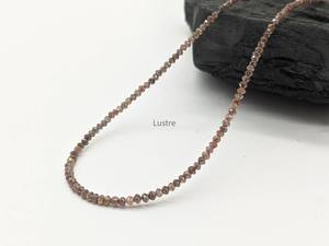 Cuentas facetadas redondas de diamante rojo champán de 1.8-2.4mm, 15 quilates, 15 pulgadas, genuinas, naturales, para pulsera, venta al por mayor, a granel, con brillo. - Product Image 5