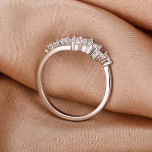 Anillos de compromiso de moissanita VVS de moda con engaste de burbujas y piedras de corte brillante redondo, banda de boda de plata de ley 925 - Product Image 6