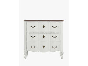 Cómoda Moderna de Madera con 3 Cajones, Gabinete de Almacenamiento, Tapa de Madera, Elegante, Blanca, para Dormitorio, Sala de Estar, Apartamento - Product Image 3