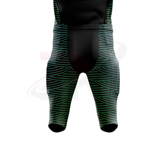 Uniforme de football américain personnalisé noir et vert, impression par sublimation, numéro 50, polyester respirant pour adultes hommes - Product Image 5