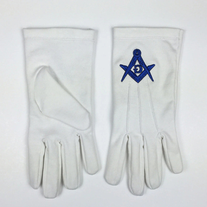 Guantes Tradicionales de Algodón Blanco para Ceremonias de Logia, Uso Ritual, Accesorios Formales para Uniformes Fraternales, Servicio OEM - Product Image 1