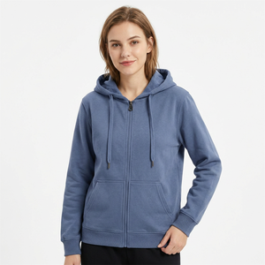 Men's Solid Color <b>Hooded</b> <b>Zip</b>-Up Sweatshirt Regular Fit Cotton French Terry Casual Autumn Wear - Product Image 3