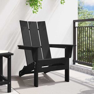 Chaise pliante Adirondack noire 31,69 x 29,33 x 36,22 po en HDPE, mobilier d'extérieur élégant - Product Image 3