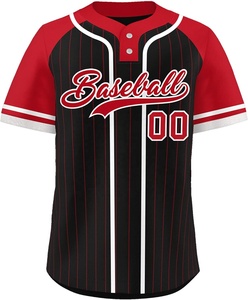 Haute qualité respirant jeunes et adultes hommes col rond boutonné personnalisé sublimé maillots de Baseball imprimé vêtements de sport - Product Image 1