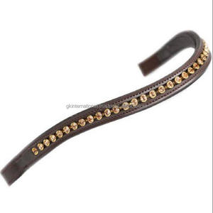 แถบคิ้วหนังแฮนด์เมดสีเขียวฮาวานาประดับเพชรขนาดใหญ่สีดำและน้ำตาล - Product Image 3