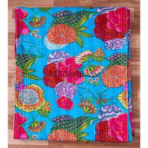 Lote al por mayor de colchas Kantha vintage indias hechas a mano, mantas reversibles, colchas de tela de algodón, colchas bohemias. - Product Image 5