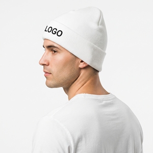 Breathable Custom Winter White Beanie Cap Unisex Acrylic Knitted <b>Hat</b> Warm Soft Ski Headwear Windproof with <b>Scarf</b> <b>Set</b> - Product Image 5