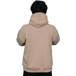 Sweat à capuche pour homme en coton 100% lourd avec impression en relief beige, streetwear décontracté, pull-over en molleton doux de qualité supérieure, coupe ample - Product Image 5