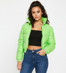 Parka de algodón para mujer, bordada, teñida, larga, acolchada, cálida, con capucha, estilo urbano, ropa de abrigo, venta al por mayor, OEM personalizado, invierno - Product Image 1