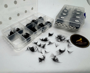 Extensions de cils pré-faits en éventail, longueurs mixtes, en fibre de vison PBT coréenne faite à la main, 7-25mm 3-20D, volume naturel, pour la vente en gros - Product Image 1