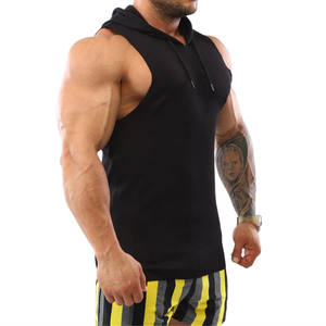 OEM <b>Sleeveless</b> Hood Sweatshirt White 100% Cotton Fleece <b>Pullover</b> With Front Pocket Casual Wear <b>Sleeveless</b> Hoodie - Product Image 4