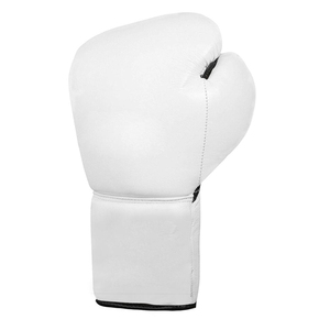 Gants de boxe en cuir PU blanc avec support de poignet à lacets, respirants, pour entraînement, sparring et compétition pour adultes - Product Image 1