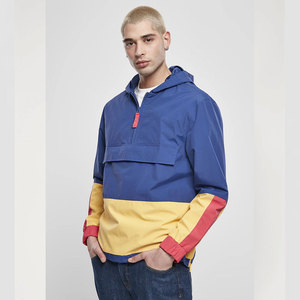 เสื้อแจ็คเก็ตกันลมแบบมีฮู้ด OEM สีสันตัดกันสำหรับผู้ชาย กันลม กันน้ำ เนื้อผ้านุ่ม น้ำหนักเบา เหมาะสำหรับใส่ในวันที่ฝนตก - Product Image 5