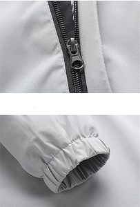 <b>Men's</b> Hooded Windbreaker <b>Jacket</b> Solid Color Zipper Closure Casual Autumn Wear Windproof <b>Lightweight</b> Outerwear - Product Image 5