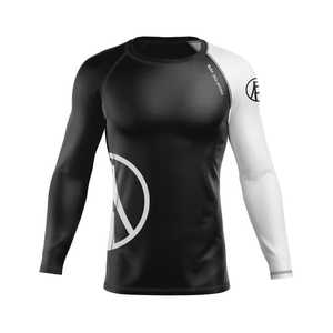 Rashguard OEM ODM Rashguard pour hommes, imprimé par sublimation, en spandex, Rashguard BJJ, Rashguard de gym, Rashguard de surf, Rashguard de plongée, Chemises de compression MMA - Product Image 1
