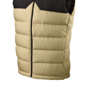 <b>Men's</b> Color Blocking Down Puffer <b>Vest</b> Stand Collar Zipper Closure Windproof Winter Casual Outerwear Beige <b>Black</b> - Product Image 4