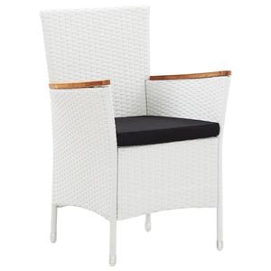 Set da Pranzo in Rattan PE Bianco a 9 Pezzi con Coperture Rimovibili, Set da Giardino - Product Image 5