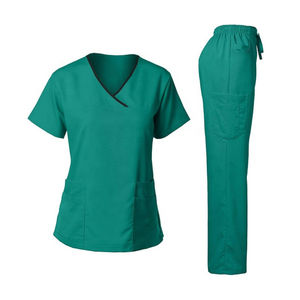 Ensemble d'uniformes médicaux tendance pour femmes – Blouse et pantalon d'infirmière à manches courtes avec broderie personnalisée – Vente en gros - Product Image 2