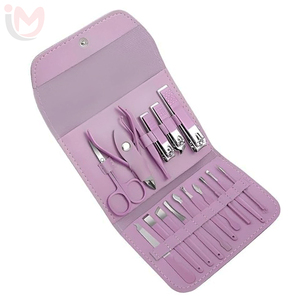 16 Piece Nail <b>Kit</b> Manicure Pedicure Set Stainless Steel Portable Grooming <b>Tools</b> <b>Bag</b> Pink Classic Style - Product Image 5