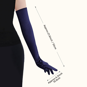 Gants longs en satin de polyester durables, texture soyeuse et lisse, pour événements formels, soirées, longueur opéra, pour mariages - Product Image 2