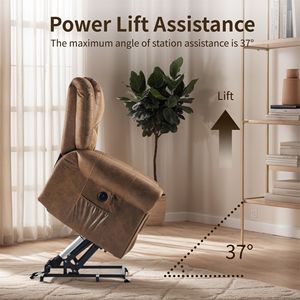 Poltrona Elettrica Reclinabile con 8 Punti di Massaggio e Riscaldamento, Tessuto Tecnico, Motore Singolo, per Anziani - Product Image 3